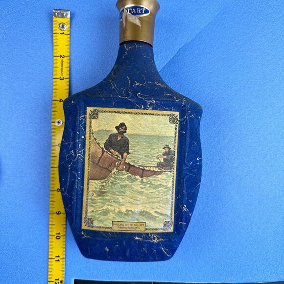 EMPTY Jim Beam Frederic Remington "Hauling the Gil Net" Decanter - Picture 8 of 8